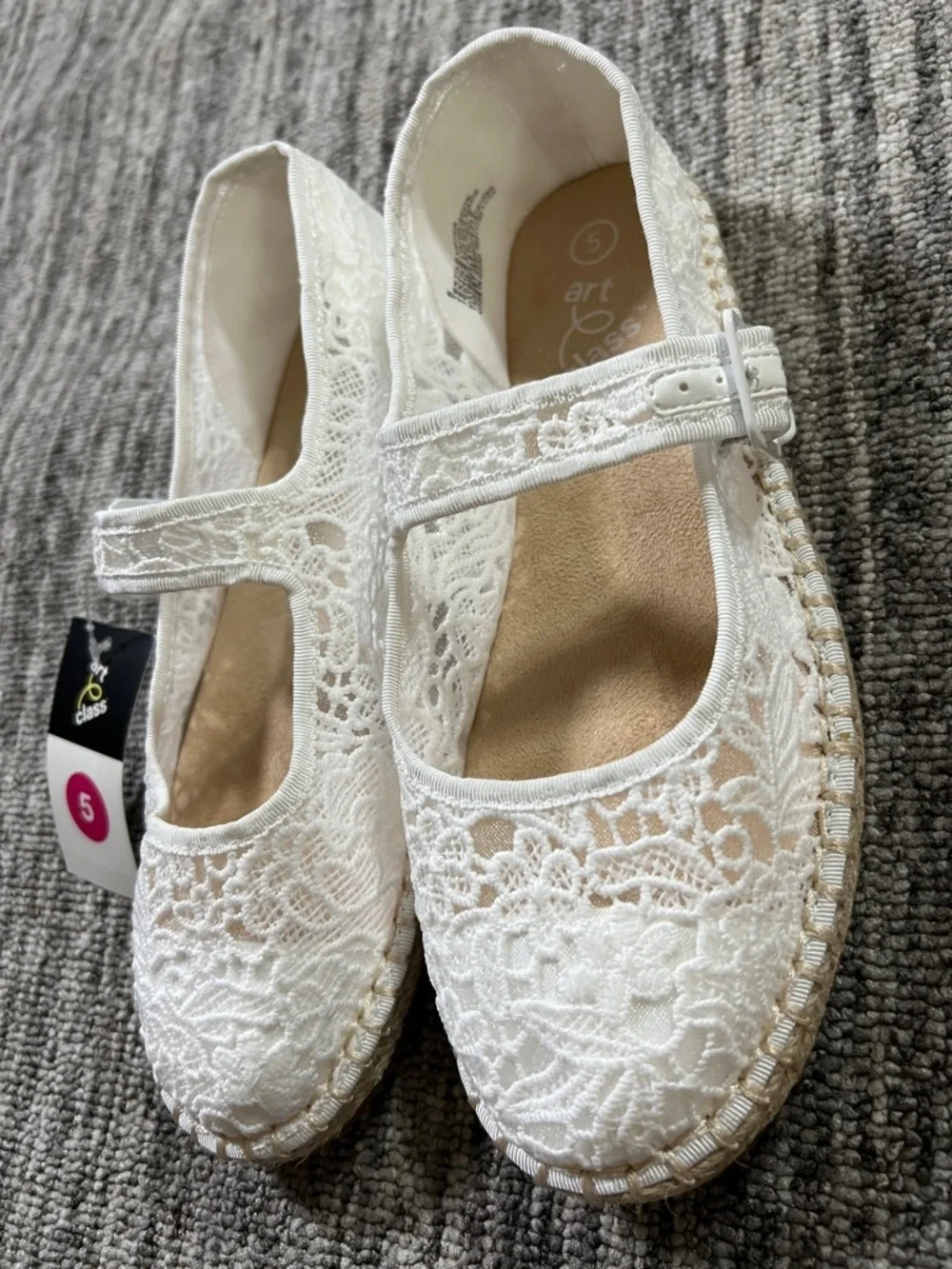 Art Class - White Lace Mary Jane Shoes for Girls Various Sizes